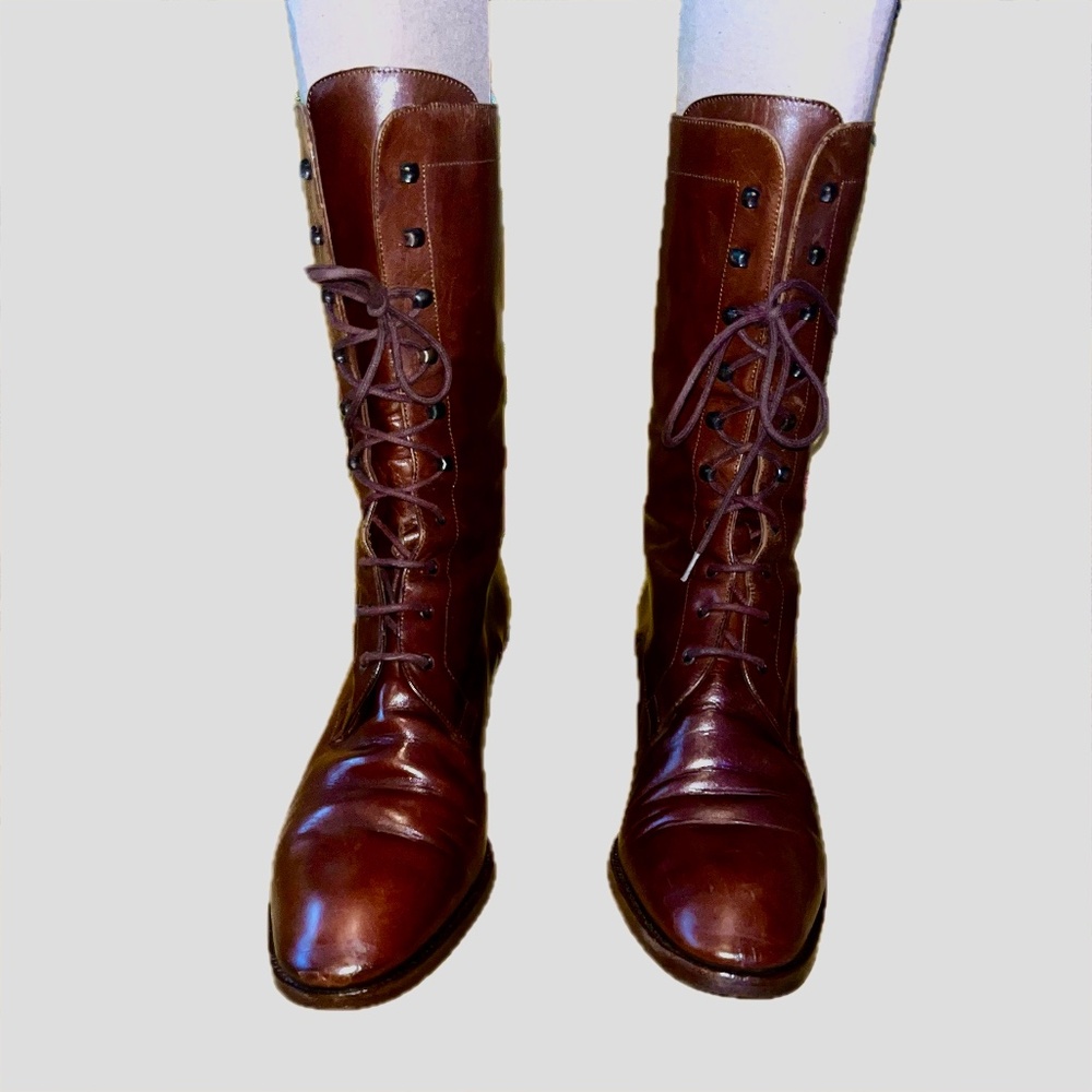 Hermes Lace-up Leather Boots